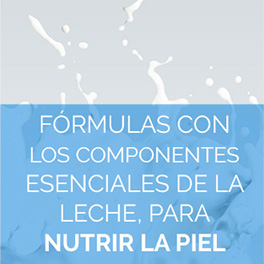 Fórmulas con los componentes esenciales de la leche para nutrir la piel