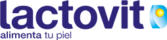 Logo de lactovit en azul y transparente