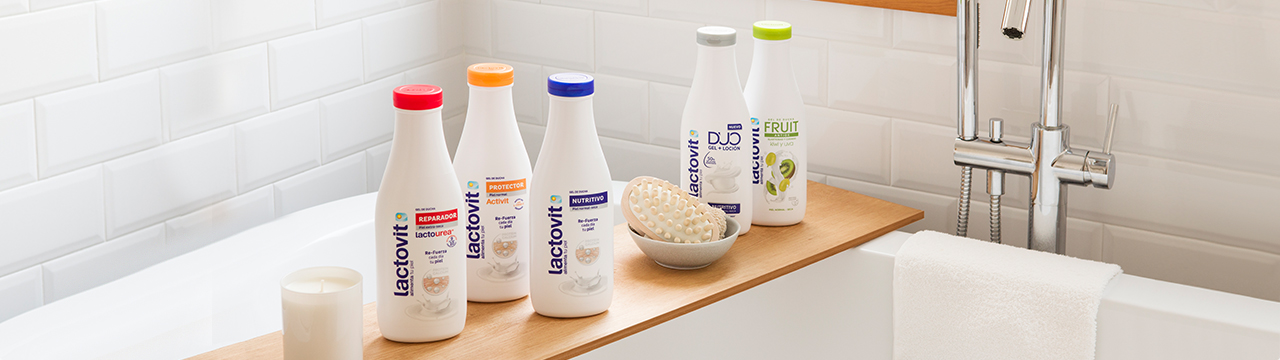 gama de productos gel de ducha lactovit, con novedades