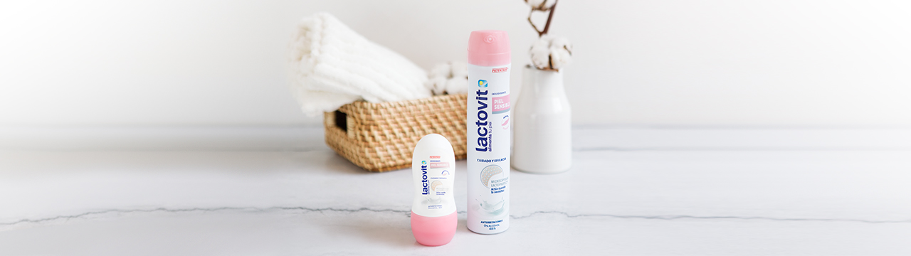 gama desodorantes piel sensible lactovit, formato spray y roll-on